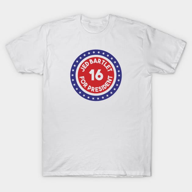 Re-Elect Jed Bartlet (Ring of Stars) T-Shirt by PsychicCat